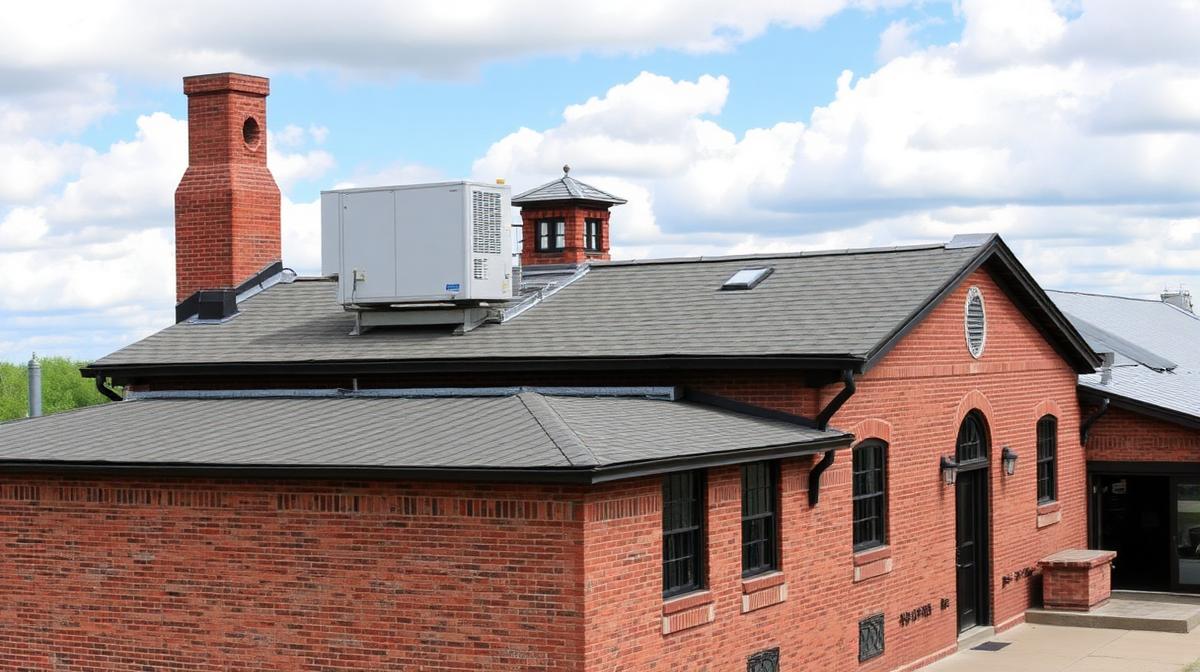 Commercial HVAC system on Bardstown KY bourbon distillery building