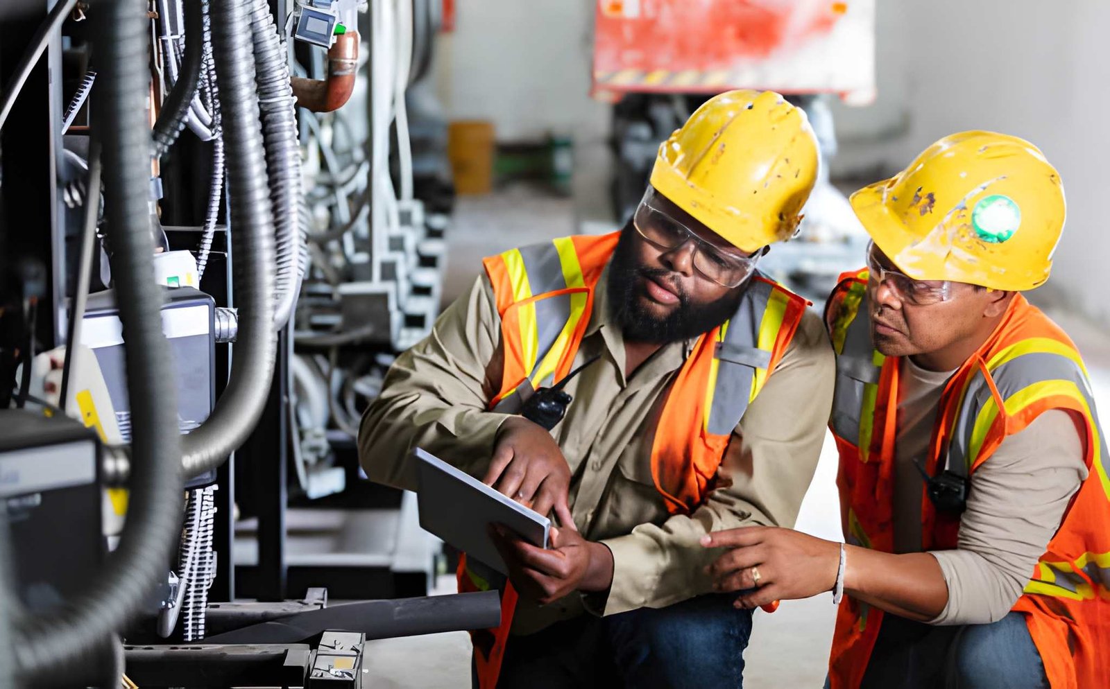 Commercial electrician working on a Louisville, KY business electrical panel