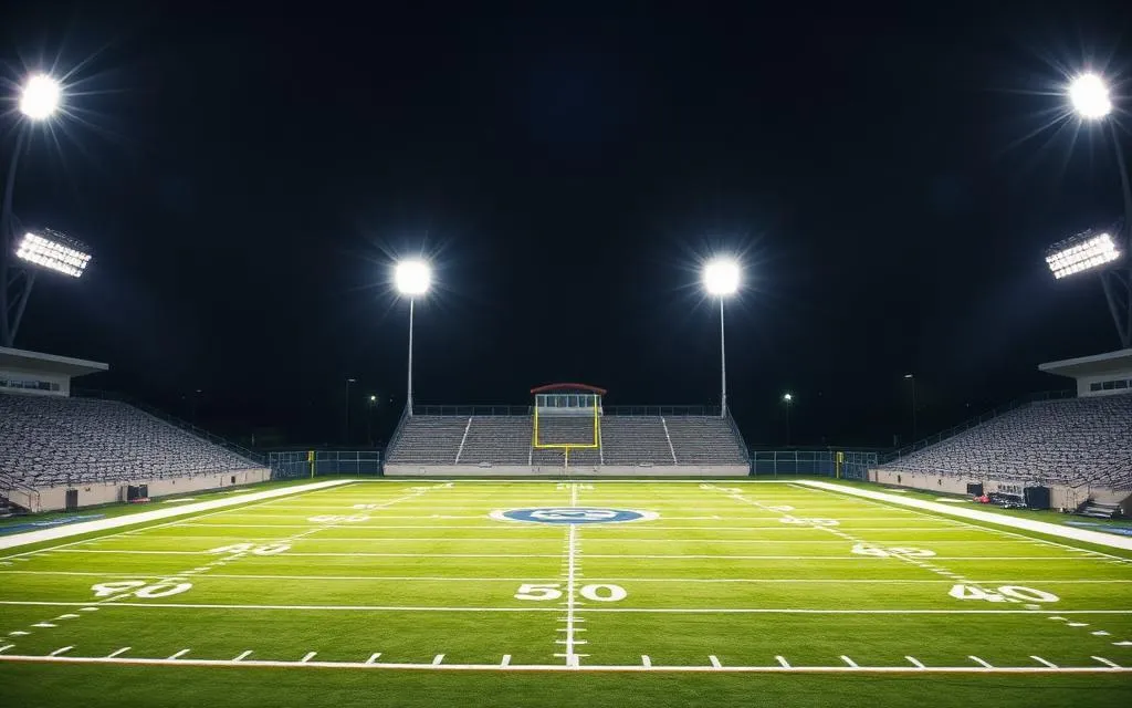 LED football stadium lighting installed by Hadley Energy Solutions