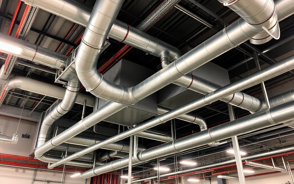 Rooftop commercial HVAC unit against a blue sky in Louisville KY