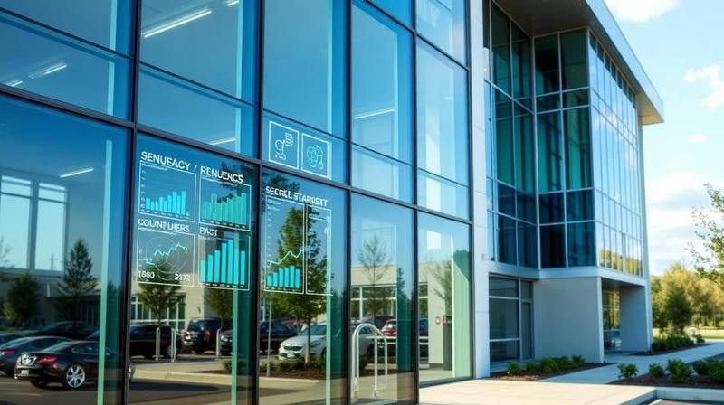 Modern commercial building with energy management system in Jeffersontown KY