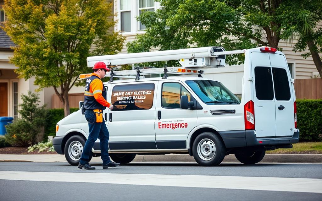 Electrician arriving at a home in Louisville, ready to provide same-day electrical service.